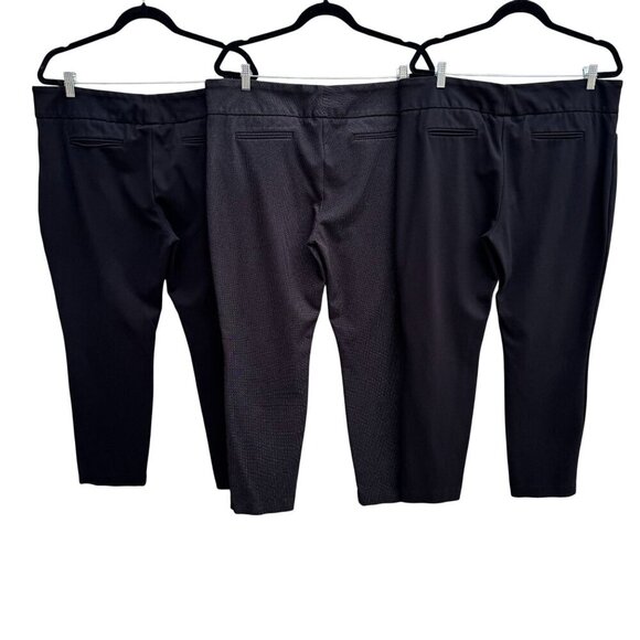 Dalia Womens 2 Black 1Gray Stretch Slim Fit Pocket Ankle Pant Set of 3 Pants XL - Picture 5 of 11